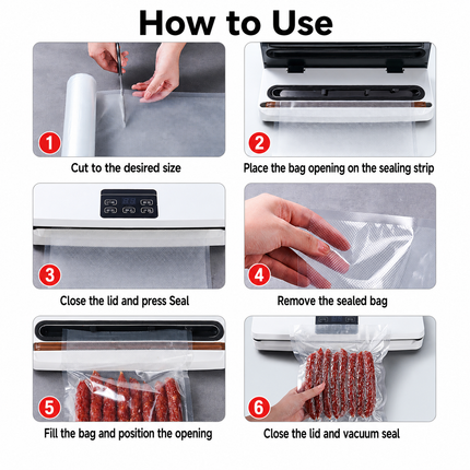 Vacuum Sealer Bag Roll 28cm x 5m Embossed Food Storage Bags 2 Rolls for Vacuum Packing and Kitchen Storage