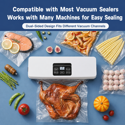 Vacuum Sealer Bag Roll 30cm x 5m Embossed Food Storage Bags 2 Rolls for Vacuum Packing and Kitchen Storage