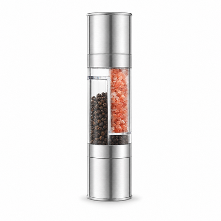 Dual Head Manual Pepper Grinder Silver Spice Mill