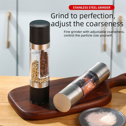 Dual Head Manual Pepper Grinder Black Spice Mill