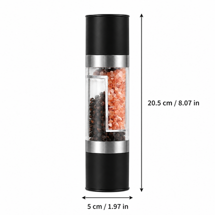 Dual Head Manual Pepper Grinder Black Spice Mill