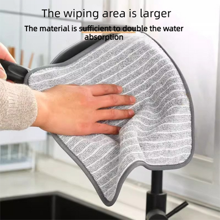 5 Pack Grey Kitchen Cleaning Cloths - 25 x 25 cm Reusable Absorbent Lint-Free Dish Towels for Washing Dishes, Wiping Benchtops and Everyday Home Cleaning