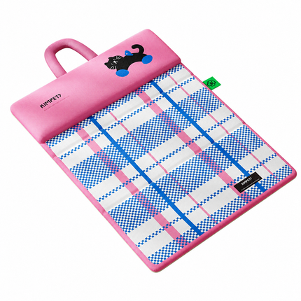 Blue Foldable Pet Cooling Mat (L) - Double-Sided Summer Dog Bed Pad, Portable Cat Sleeping Mat with Carry Handle