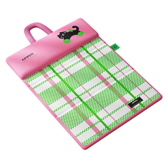 Green Foldable Pet Cooling Mat (XL) - Double-Sided Summer Dog Bed Pad, Portable Cat Sleeping Mat with Carry Handle