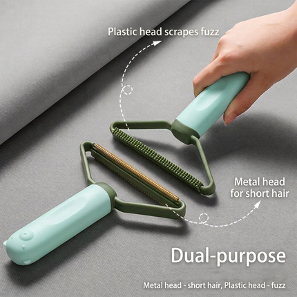 Green Foldable Pet Cooling Mat (XL) and Green Pet Hair Cleaner Set - Double-Sided Dog Bed Pad with Fabric Hair Removal Tool