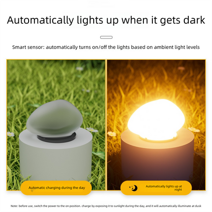 Solar Pebble Garden Light Warm light - Outdoor LED Rock Lamp with Solar Panel, Waterproof Landscape Lighting