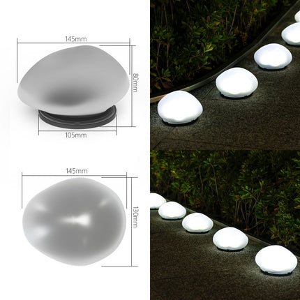 Solar Pebble Garden Light White light - Outdoor LED Rock Lamp with Solar Panel, Waterproof Landscape Lighting