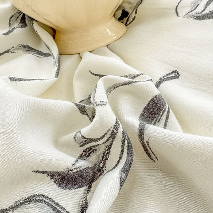 Rose Print Bedding Set - 3 Piece Set - Quilt Cover 200 x 229 cm with 2 Pillowcases 51 x 66 cm - White and Black Floral