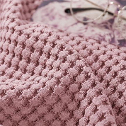 Cotton Waffle Blanket - Dark Pink Textured Throw 200x230cm for Sofa, Office and Travel Use