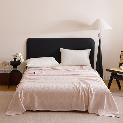 Pink Bamboo Fibre Summer Blanket - Vine Pattern Cooling Throw Blanket 200×230cm Lightweight Breathable Summer Quilt