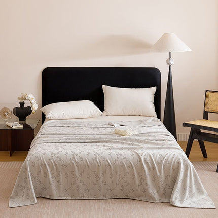 Silver Bamboo Fibre Summer Blanket - Vine Pattern Cooling Throw Blanket 200×230cm Lightweight Breathable Summer Quilt
