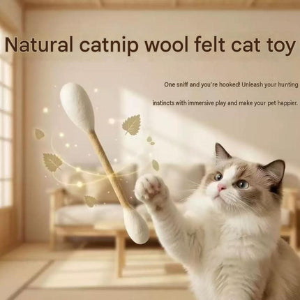 Felt Catnip Cat Toy Stick for Cats, 2 Pack 10cm Interactive Chew and Play Toys for Indoor Cats