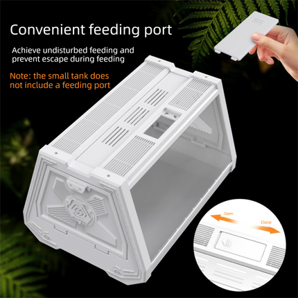 White Desktop Reptile Terrarium Enclosure 27x19x19cm with Double Door Opening and Ventilation for Small Reptiles, Amphibians and Plants