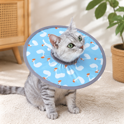 Blue Duck Soft Waterproof Elizabethan Collar for Cats & Dogs M Size - Adjustable Anti-Licking Recovery Cone After Surgery Soft Waterproof Elizabethan Collar for Cats & Dogs M Size - Adjustable Anti-Licking Recovery Cone After Surgery