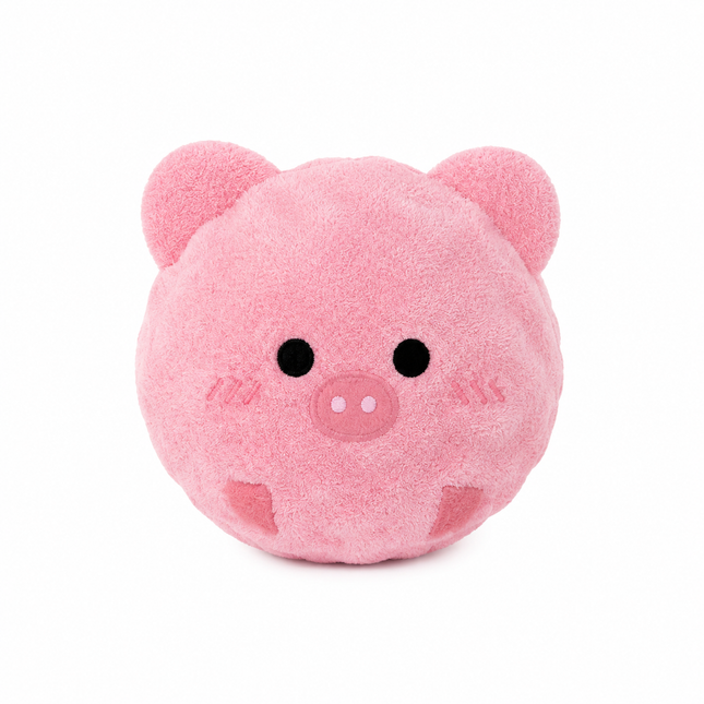 2-Piece Pink Pig Squeaky Ball Dog Toy Set with TPR Thorn Ball Inside