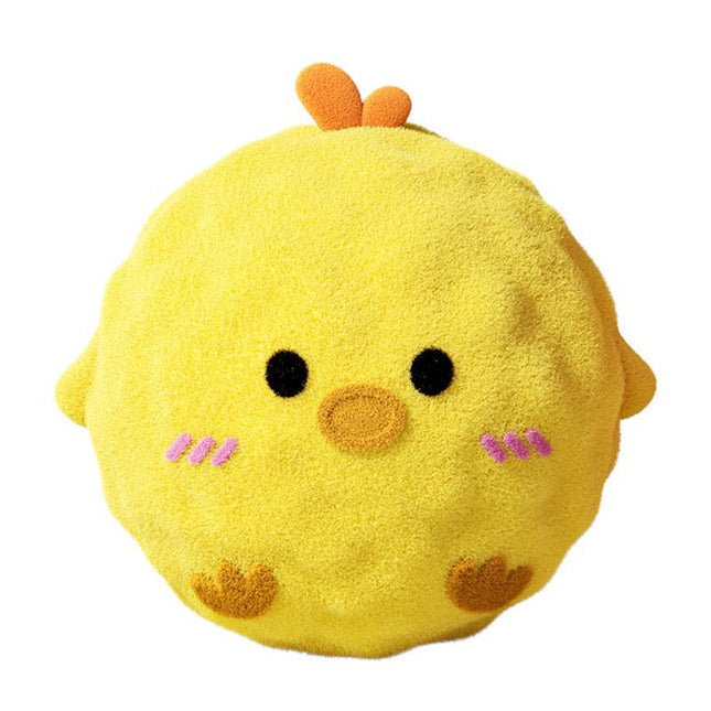 2-Piece Yellow Chick Squeaky Ball Dog Toy Set with TPR Thorn Ball Inside