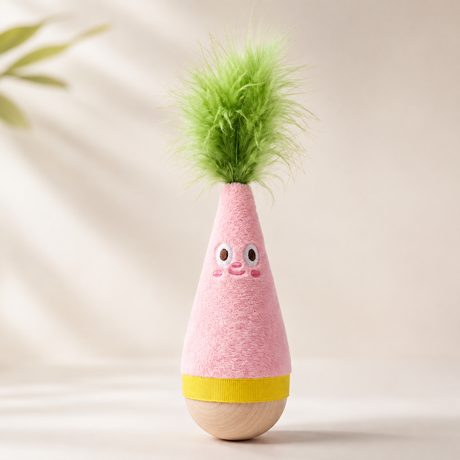 Interactive Feather Wobble Cat Toy