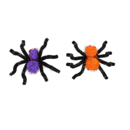 Halloween Spider Hair Clips 2 Pack Orange and Purple Costume Accessory for Party Dress Up