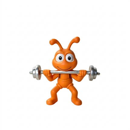 Cartoon Ant Figurine Desk Decor- Weightlifting Ants-Home Office Desk Decoration, Stress Relief Gift and Creative Workspace Accessory