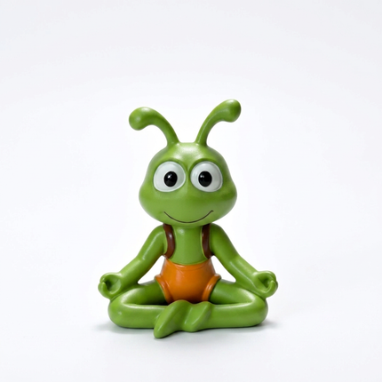 Cartoon Ant Figurine Desk Decor-  Meditating Ants -Home Office Desk Decoration, Stress Relief Gift and Creative Workspace Accessory