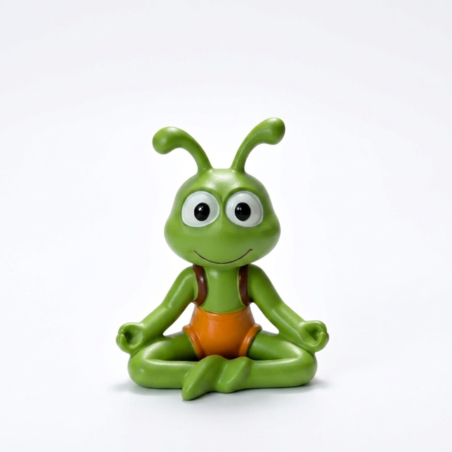 Cartoon Ant Figurine Desk Decor-  Meditating Ants -Home Office Desk Decoration, Stress Relief Gift and Creative Workspace Accessory