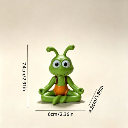 Cartoon Ant Figurine Desk Decor-  Meditating Ants -Home Office Desk Decoration, Stress Relief Gift and Creative Workspace Accessory
