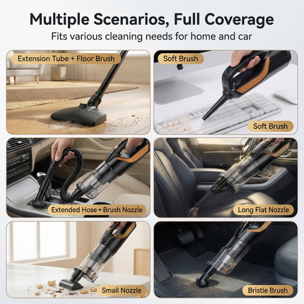 (White)Cordless Handheld Vacuum Cleaner - 2 in 1 Blow and Suction - Cyclone Dust Cup, Car and Home Use
