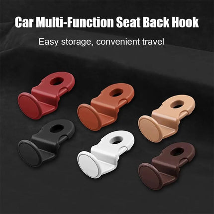 Apricot Car Headrest Hooks, 4 Pack ABS Seat Back Hangers for Bags, Umbrellas, and Groceries