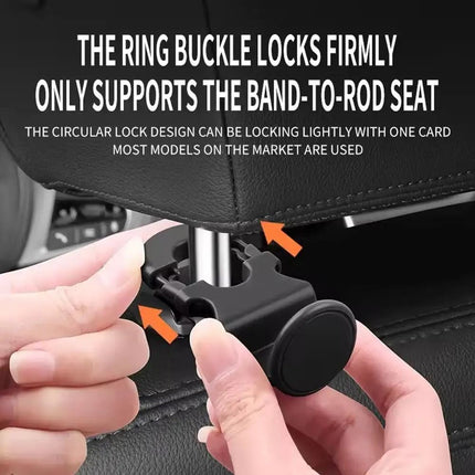 Orange Car Headrest Hooks, 4 Pack ABS Seat Back Hangers for Bags, Umbrellas, and Groceries
