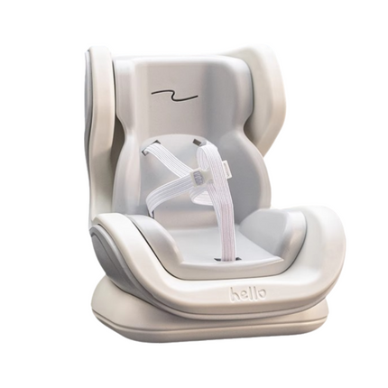 Gray Mini Doll Safety Seat with Magnetic Base, Car Dashboard Plush Toy Holder Decoration
