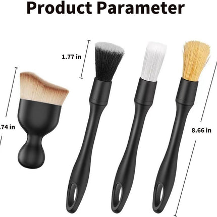 5-Piece Set Car Detailing Brush Set - Soft Bristle Interior Cleaning Brushes for Car Dashboard, Air Vents, Wheels and Hard to Reach Areas