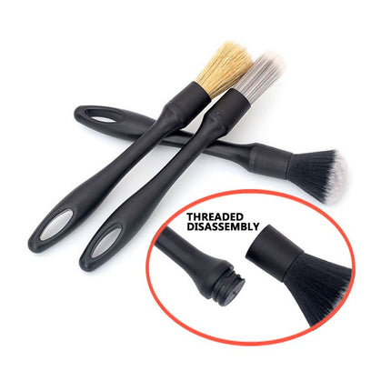 4-Piece Set Car Detailing Brush Set - Soft Bristle Interior Cleaning Brushes for Car Dashboard, Air Vents, Wheels and Hard to Reach Areas