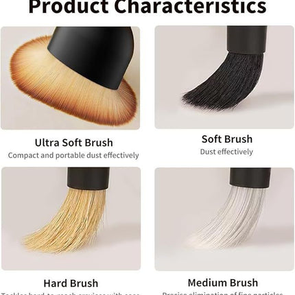Car Detailing Pointed Bristle Brush - Precision Cleaning Brush for Interior Gaps, Air Vents, Dashboard and Vehicle Care