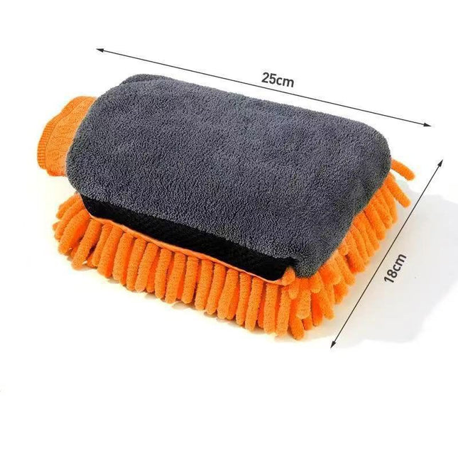 2 Pair Orange Chenille Car Wash Mitts