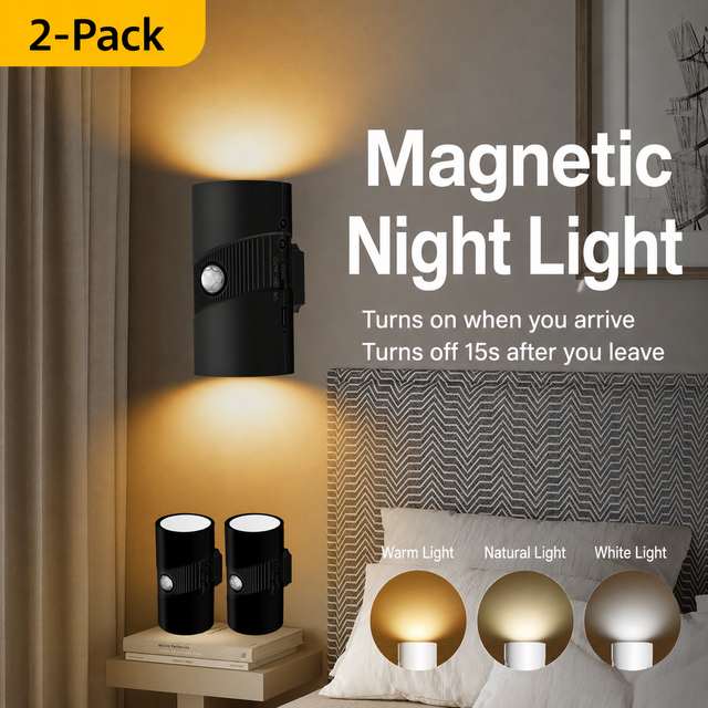2-Pack White Rechargeable Magnetic Dual Direction Wall V888-ELOSUNG55002