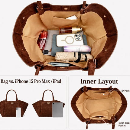 White Women's Wings Shape New York Slouchy Tote Bag (61 x 13 x 29CM) - Soft Textured PU, Oversized Dumpling Shoulder Handbag with Magnetic Closure, Organised Pockets and Metal Feet