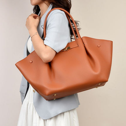 White Women's Wings Shape New York Slouchy Tote Bag (61 x 13 x 29CM) - Soft Textured PU, Oversized Dumpling Shoulder Handbag with Magnetic Closure, Organised Pockets and Metal Feet