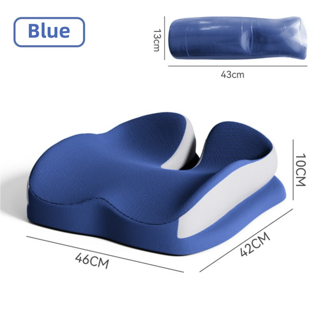 Blue Ergonomic U-Shaped Double-Layer Raised Car Seat Cushion with Breathable V888-ELOSUNG55027