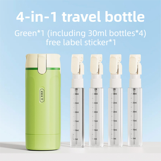 4-in-1 Green Compact Travel Cosmetic Dispenser V888-ELOSUNG55030