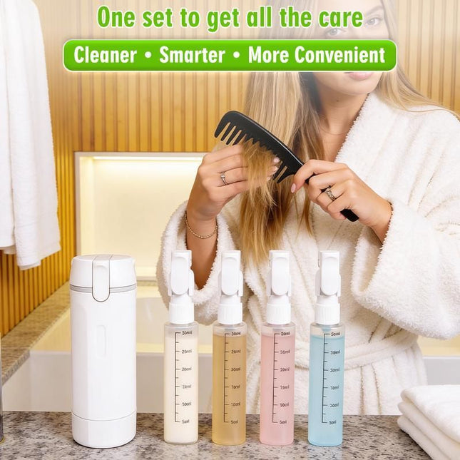 4-in-1 Green Compact Travel Cosmetic Dispenser – product detail