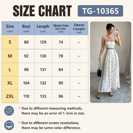 Women's White Boho Print Maxi Dress M Size - Stretch Polyester Fabric, Spaghetti Straps, Fitted Waist and A-Line Silhouette for Spring Summer Beach Vacations, Travel, Parties and Events