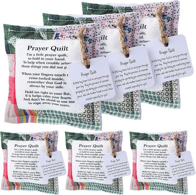 6-Piece Pocket Prayer Quilts with Cross Inside (Style V888-ELOSUNG55049