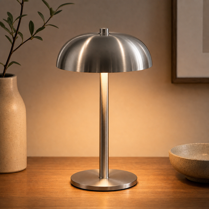 White Metal Mushroom Table Lamp with Top Touch Control 3 Colour Mode & Stepless – product detail