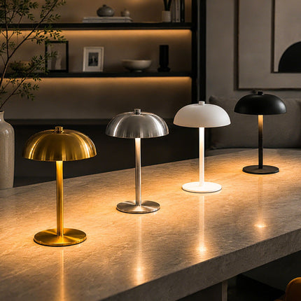 White Metal Mushroom Table Lamp with Top Touch Control 3 Colour Mode & Stepless – product features