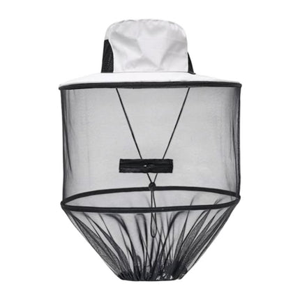 Grey Foldable Mosquito Net Fishing Hat with Storage Bag