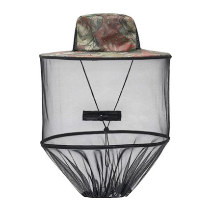Camouflage-2 Foldable Mosquito Net Fishing Hat with Storage Bag