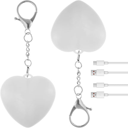 2 Pack Heart Shape Touch Night Light Keychain