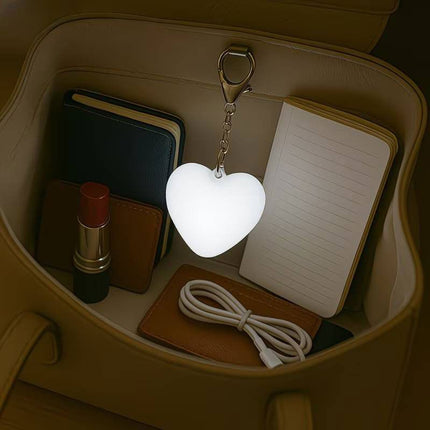 2 Pack Heart Shape Touch Night Light Keychain