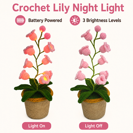 Pink Crochet Single Lily of the Valley Night Light