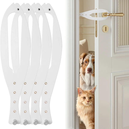 Cat Door Latch with 5 Adjustable Opening 2.5-6" - Cat Access Door Restrictor, Tool-Free Install, Helps Keep Dogs Out of Litter Box and Food, 4 Pack White